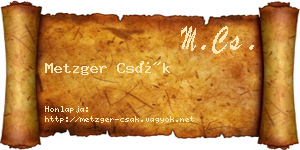 Metzger Csák névjegykártya